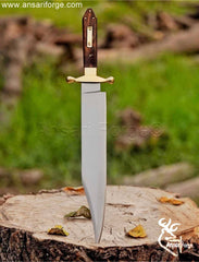 Hand Forged Full Tang Bowie Knife with Coffin Style Grip.