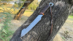 High quality full tang machete knife construction with rosewood handle - durable outdoor cutting tool.