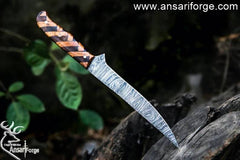 Custom Handmade Damascus Steel Fillet Knife With Beautiful Handles Rosewood & Olive With Sheath