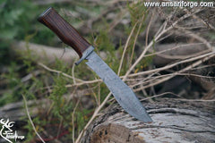 Custom Handmade Damascus Steel Hunting Knife Survival Bowie Knife With Sheath