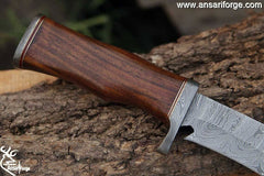 Custom Handmade Damascus Steel Hunting Knife Survival Bowie Knife With Sheath