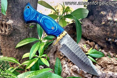 Custom handmade very beautiful Damascus steel hunting knife with sheath - gift for men