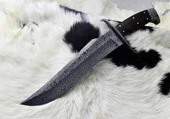 Damascus steel handmade custom Bowie knife