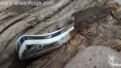 Custom handmade 420 J2 steel Stag handle hunting knife