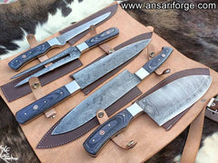 Damascus steel chef knife set