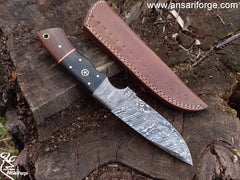 Handmade Damascus Hunting Knife Bushcraft knife with Sheath 9.0 Inches Fixed Blade Survival knife