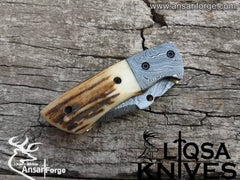 Damascus steel pocket knife - Folding knife