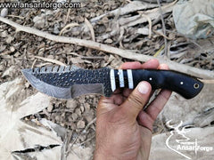 Forged Damascus Steel Tracker Hunting Knife