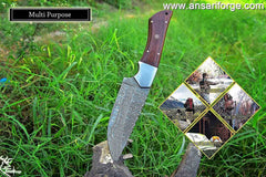 Best Damascus Hunting Knife for Sale – Hand-Forged 1095 & 15n20 Steel Blade.