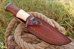 Custom Handmade Damascus Bowie Hunting Knife