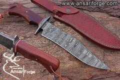 custom handmade Damascus hunting knife - New year sale