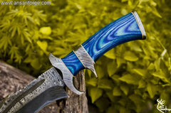 LTQSA Knives Handmade Damascus Bowie Knife 15 " inches Sub hilt Tactical Hunting Knife With Leather Sheath