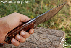 Custom handmade Damascus steel Tracker hunting knife