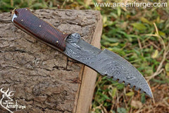 Custom handmade Damascus steel Tracker hunting knife