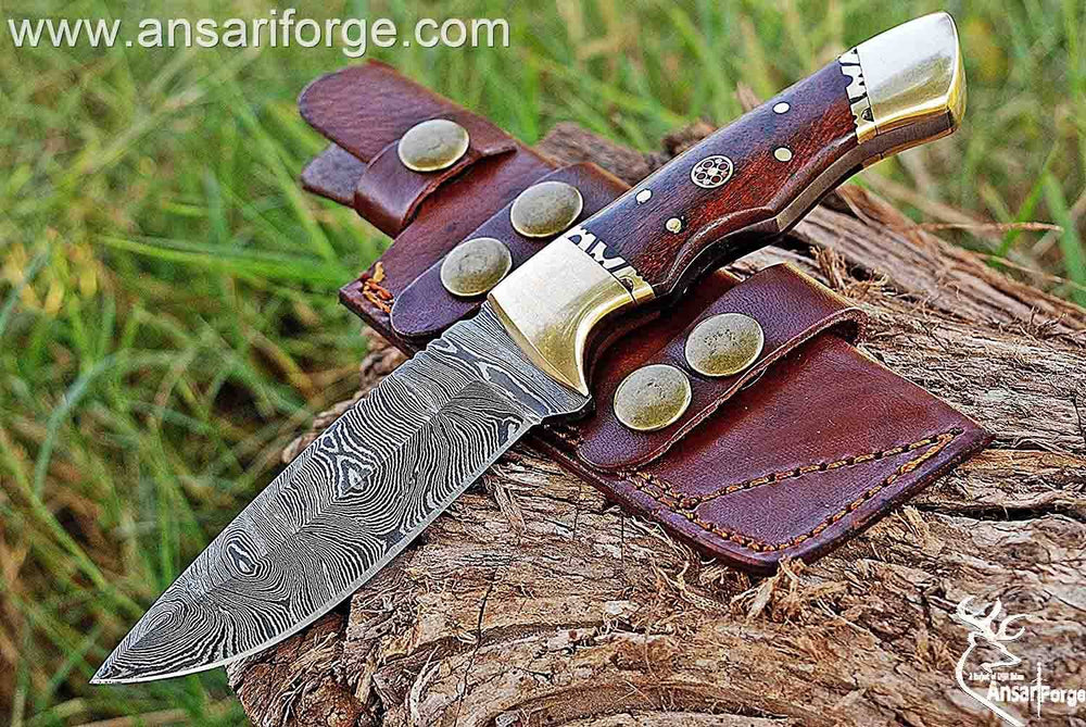 Custom Handmade Forged Damascus Steel Hunting Knife