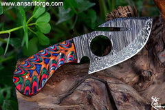Handmade Damascus Steel Fixed Blade Skinning Hunting Knife With Gut Hook Best For Outdoor Camping Skinner Deer Fishing Hiking Edc Survival Knives For Men