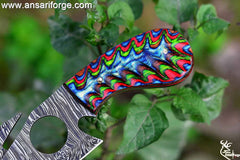 Handmade Damascus Steel Fixed Blade Skinning Hunting Knife With Gut Hook Best For Outdoor Camping Skinner Deer Fishing Hiking Edc Survival Knives For Men