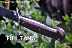 Damascus Bowie Knife rosewood handle