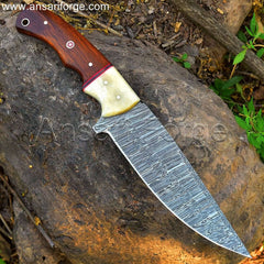 amascus Skinning Knife with Hand-Forged Blade
