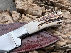 Custom made D2 steel Viking seax knife fix blade knife with sheath
