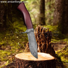 Handmade Real Damascus Knife for Hunting and Camping.