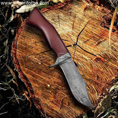 Best Gift Idea - Custom Mosaic Damascus Knife with Damascus guard by Ansari Forge.