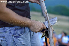 Best Bushcraft Tracker Knife with Damascus Steel Blade and G10 Handle.