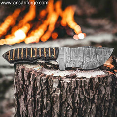 Tom Brown Style Bushcraft Knife with Clip Point Blade.
