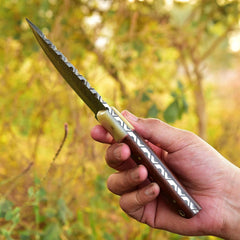 Damascus Knives Custom Handmade Hunting Knife- Best Damascus Steel Blade Skinning Knife- Fixed Blade Hunting Knife With Sheath Belt Loop