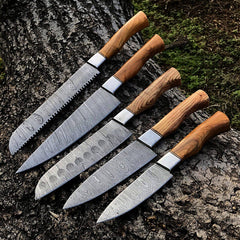 Damascus steel chef knife set