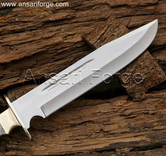 D2 steel blade of stag handle custom Bowie knife for sale at ansariforge.com