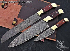 Forged Damascus steel chef knives set - Black Friday sale