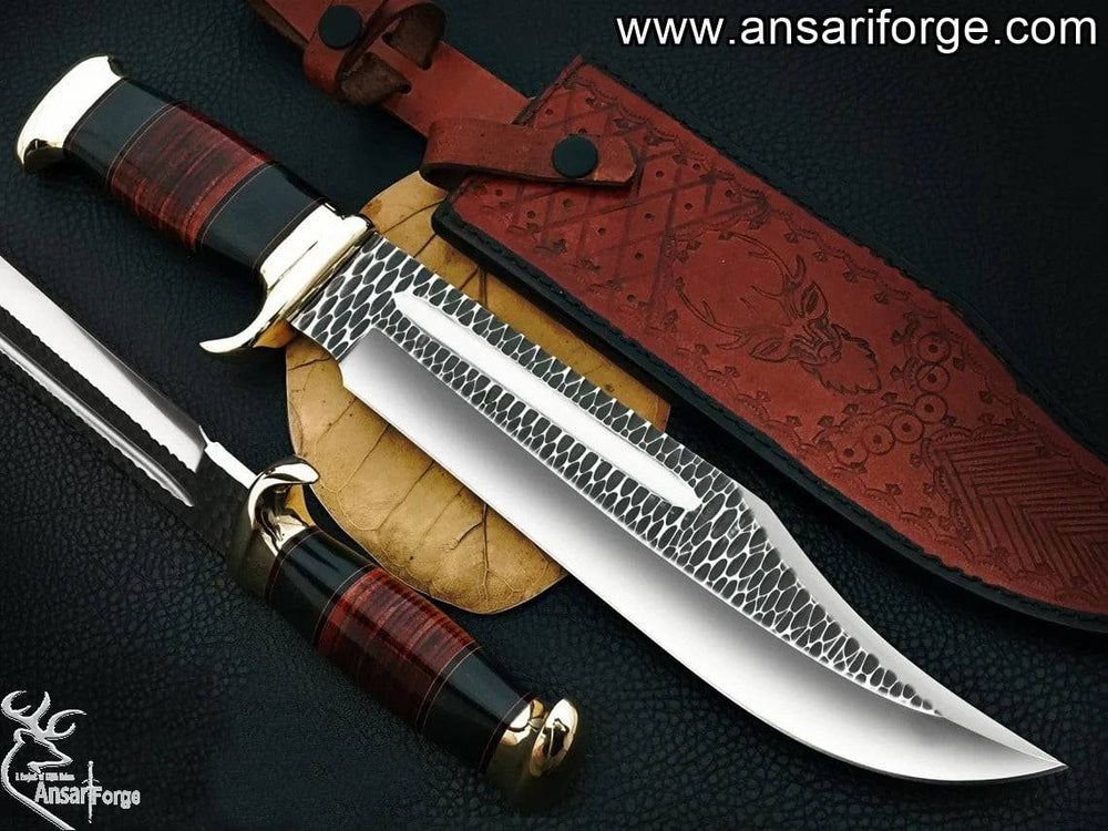 Custom Handmade Crocodile Dundee Bowie knife 17" new look, D2 tool steel, Bowie knife with leather cover, Valentine's Day Gift, Groomsmen Gift, Gift for men USA