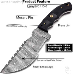 The hunted tracker knife with sheath for sale