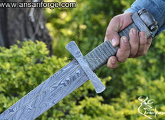 Hand-forged Viking sword crafted by master smiths at Ansari Forge.