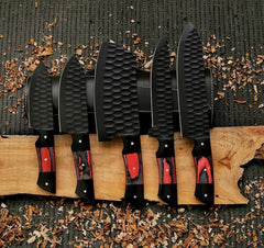 5Pcs Hand Forged Damascus Steel Chef Set, Damascus Knife Set, Damascus Chef's Knife Set, Damascus Kitchen Knife Set, Christmas Gifts