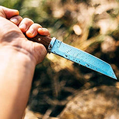 Custom made 420J2 tool steel Tanto hunting knife