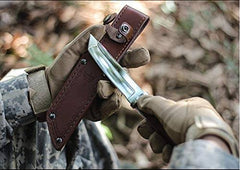Custom made 420J2 tool steel Tanto hunting knife