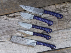 professional chef knife set 5 Damascus Steel Knives With Case