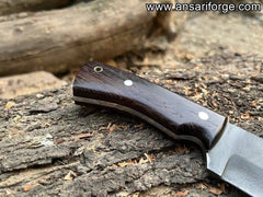 Hand forged 1095 bushcraft knife 10" - Custom made hunting knife with sheath