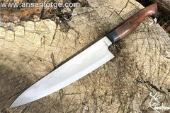 8 inch Japanese Chef Knife, Hand Forged 440C Damascus Steel Kitchen Knives, Professional Meat Sushi Chef Knife