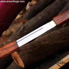 rosewood handle, brass guard, shirasaya katana