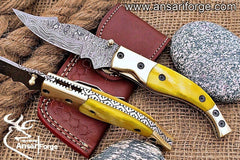Damascus steel folding knife - Black Friday Offer