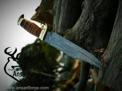Handmade Damascus steel Bowie knife