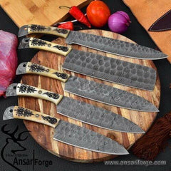 Damascus steel forged handmade chef knife set Best discount offer Gift for her/him