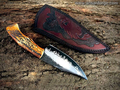 Custom made 1095 core san mai hunting knife