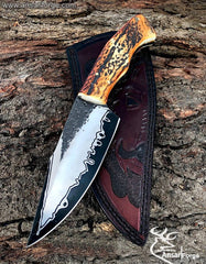 Custom made 1095 core san mai hunting knife