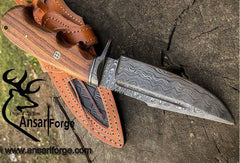 Damascus steel handmade hunting knife