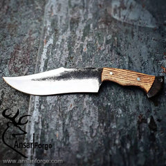 high carbon steel handmade hunting knife olive wood handle