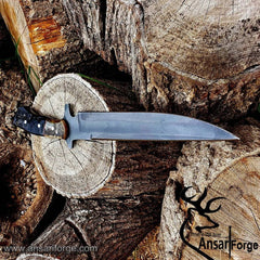 D2 handmade tactical hunter sheep horn handle with sheath